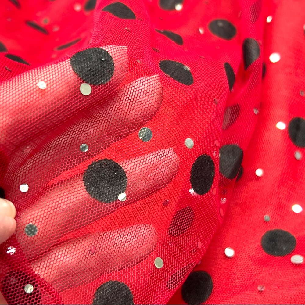 Jessica Ann Adorable Party/Holiday Dress-EUC Red/Blk Polka Dot w/Sparkles - Picture 7 of 11